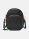 Faux Leather Light Print Multi-Layers 6.5 Inch Phone Bag Convertible Straps Crossbody Bag Card Bag - Black