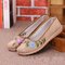 Floral Print Slip On Retro Flat Embroidery Breathable Shoes - #02