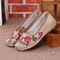 Floral Print Slip On Retro Flat Embroidery Breathable Shoes - #06