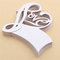 50Pcs LOVE Shape Wedding Name Place Cards  Wine Glass Laser Cut Pearlescent Card Party Accessories - White