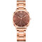 Trendy Elegant Women Wristwatch Rose Gold Case Folding Clasp Band Quartz Watches - Brown