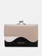 Casual 2 PCS Multifunction Color Matching Wallet Faux Leather Detachable Coin Purse Card Bag - Gray