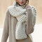 Women Winter Solid Colors Rough Knitted Scarves Outdoor Thick Warm Soft Scarf Shawl - Beige