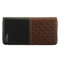 Men Contrast Color Vintage Long Zipper Casual Wallet Cards Coins Bags - #02