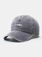 Unisex Cotton Fish Pattern Embroidery Solid Color Washed Made-old Sunscreen Baseball Cap - Dark Gray