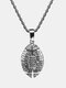 Trendy Hip Hop Inlaid Rhinestones Rugby-shaped Pendant Alloy Chain Necklace - Silver