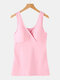 Maternity Breathable V-neck Nursing Sleeveless Vest Pajama For Pregnant Women - Pink