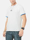 Mens Contrast Letter Print Crew Neck Short Sleeve Fitness Sport T-Shirts - White