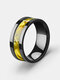 Trendy Simple Circle-shaped Stainless Steel Rings - Yellow