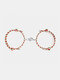 2 Pcs/Set Trendy Simple Holding Hands Shape Magnetic Pendant Hand-woven Alloy Couple Bracelets - Christmas Style