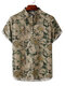 Camisas de lino de algodón floral para hombre - Verde