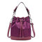 Women Nylon Dual-Use Bucket Bag Shoulder Bag  - Purple