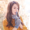 Women Winter Warm Wool Velvet Knit Rabbit Ears Full Finger Gloves Indoor Outdoor Vogue Cute Gloves - Grey