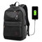 Canvas USB Charging Port Multi-functional Travel Backpack For Men - Black