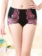 High Waisted Lace Patchwork Mesh Full Hip Comfy Cotton Linning Panty - Black