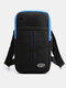 Unisex Nylon Casual Sport Waterproof Crossbody Bag Multi-functional Single Shoulder Headphone Hole Design Waist Bag - Blue