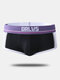 Men Mesh Patchwork Boxers Breathable Sexy Contrast Color U Pouch Underwear - Black