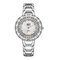 Relógio de pulso feminino moderno em aço oco Banda pulseiras simples com fecho de quartzo Watch - Prata
