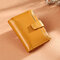 RFID Cowhide Wallet 15 Card Holder Coin Purse - Yellow