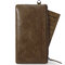 6 Card Slots Wallet Cow Leather Clutch Card Holder Coin Bag Phone Bag For Men - Khaki