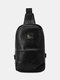 Retro Waterproof Earphone Hole Design Adjustable Backpack Mode Large Capacity Chest Shoulder Bag - Black