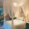 Mosquito Net 4 Corner Post Bed Canopy Mosquito Net Full Queen King Size Netting Bedding - Beige
