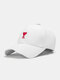 Unisex Cotton Poker Letters Love Embroidery Wavy Brim Sunscreen Simple Baseball Cap - White