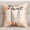 Lovely Rabbit Cartoon Pattern Linen Pillow Case Home Fabric Sofa Mediterranean Cushion Cover - #2