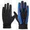 Men Women Summer Breathable Mesh Touch Screen Cycling Gloves Outdoor Fishing Gloves - Blue