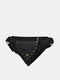 Women Nylon Fabric Vintage Triangle Waist Bag Fashion Multifuctional Phone Bag Crossbody Bag - Black