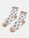 Women Thicken Solid Color Embroidery Sweet Casual Winter Keep Warm Tube Socks - #04
