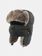 Men Cold-proof Winter Trapper Hat Thick Winter Hat Ear Protection With Mask Trapper Hat - Black