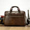 Men Genuine Leather Multi-pocket 14 Inch Laptop Bag Briefcase Business Handbag Crossbody Bag - #03