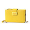 Women Multi-layer Rectangle Phone Bag Solid Chain Crossbody Bag - Yellow