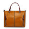 Women Oil Wax Leather Tote Bag Retro Shoulder Bags Handbags  - Brown