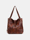 Women Multi-carry Large Capacity Backpack Handbag Shoulder Bag - Brown