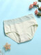 Women Daisy Letter Print Graphene Antibacterial Cotton Cozy High Waist Panties - #02