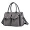 KVKY Front Pockets Tote Handbags Simple Canvas Shoulder Bags Summer Shopping Bags - Gray