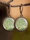 Vintage Glass Gemstone Dangle Earrings Dragonfly Butterfly Pattern Women Pendant Earrings Jewelry - #15