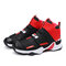 Men Comfy Slip Resistant Breathable Casual High Top Basketball Sneakers - Black Red
