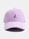 Unisex Polyester Cotton Cartoon Yoga Figure Embroidery Soft Top Trendy Sunshade Baseball Cap - Purple