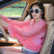 Embroidered Applique Chiffon Sunscreen Sleeve Shawl Summer Women Sunscreen Clothing - Red