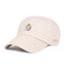 Women Man Solid Color Cotton Embroidery Baseball Cap With Cute Animal Outdoor Leisure Sun Hat - Khaki