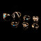 Conjunto de anéis de dedo boêmio com 7 peças de lua geométrica de elefante joia vintage joias vintage para mulheres - Ouro