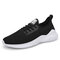 Men Mesh Breathable Light Weight Soft Sport Running Shoes Lace Up Casual Sneakers - Black White