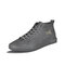 Men Stitching Slip Resistant Lace Up Microfiber Leather Casual Skate Shoes - Gray