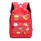 Women Food Pattern Canvas Travel Backpack Versatile Schoolbag - Red