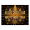 गोल्डन प्रिंटिंग सीरीज़ क्रिसमस कॉटन मैट होम फैब्रिक टेबल मैट किचन वेस्टर्न मैट - # 6