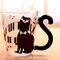 Cute Cartoon Cat Glass Cup Tea Cup Milk Coffee Mug Music Dots Home Office - #3