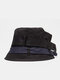 Unisex Cotton Contrast Color Bandage Dovetail Unique Fashion Bucket Hat - Black